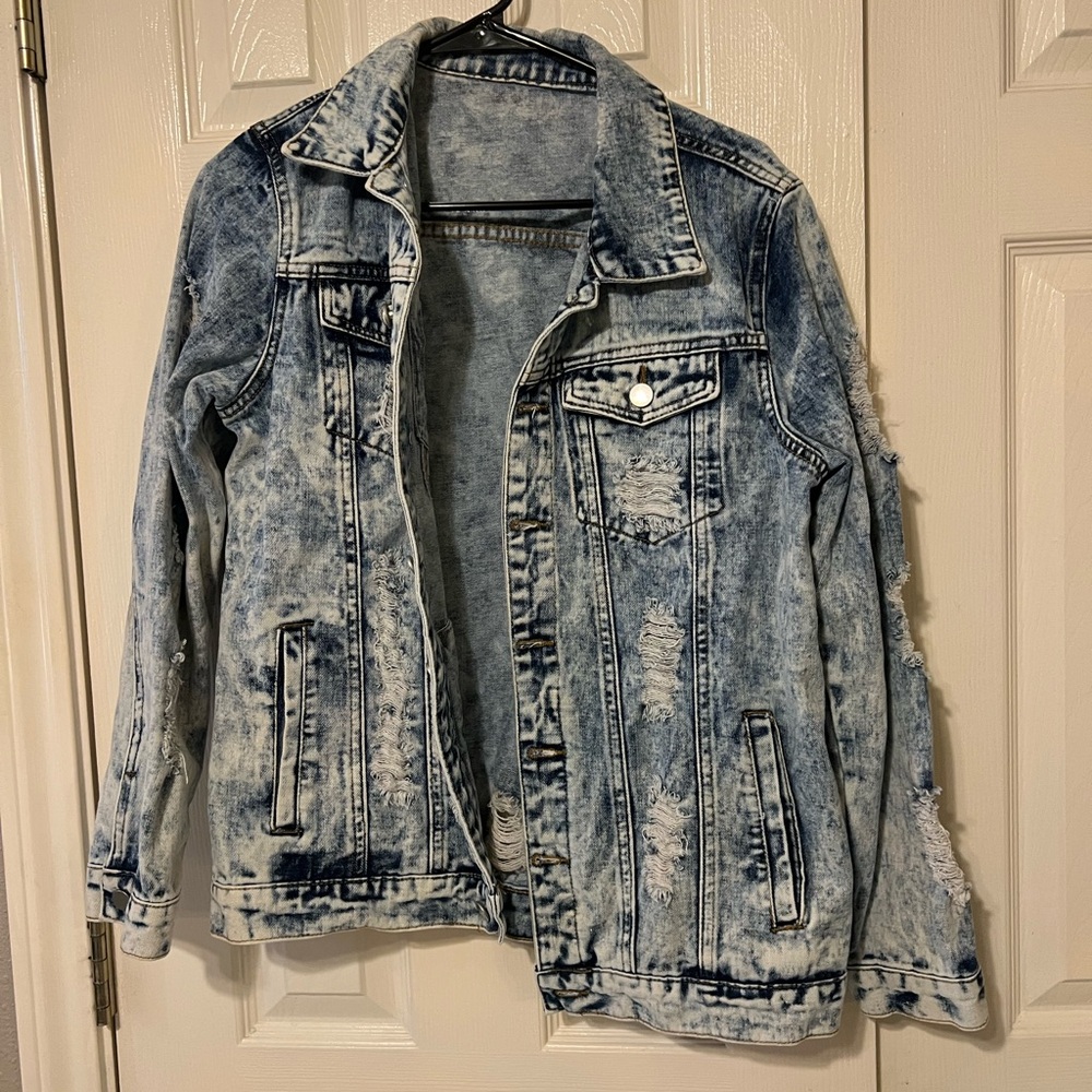 Men's Distressed Denim Jacket